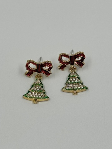 Серьги Ёлочки с бантами