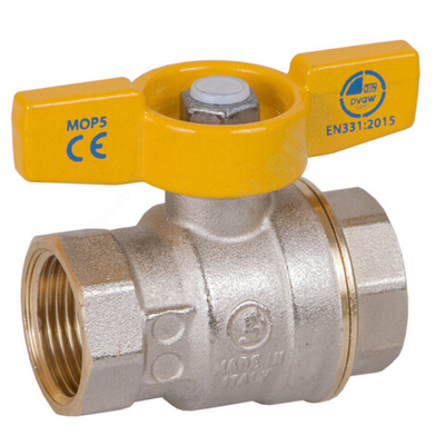 Кран шаровой латунь никель газ R731G Ду 15 ВР полнопроходной бабочка Giacomini R731GAX003