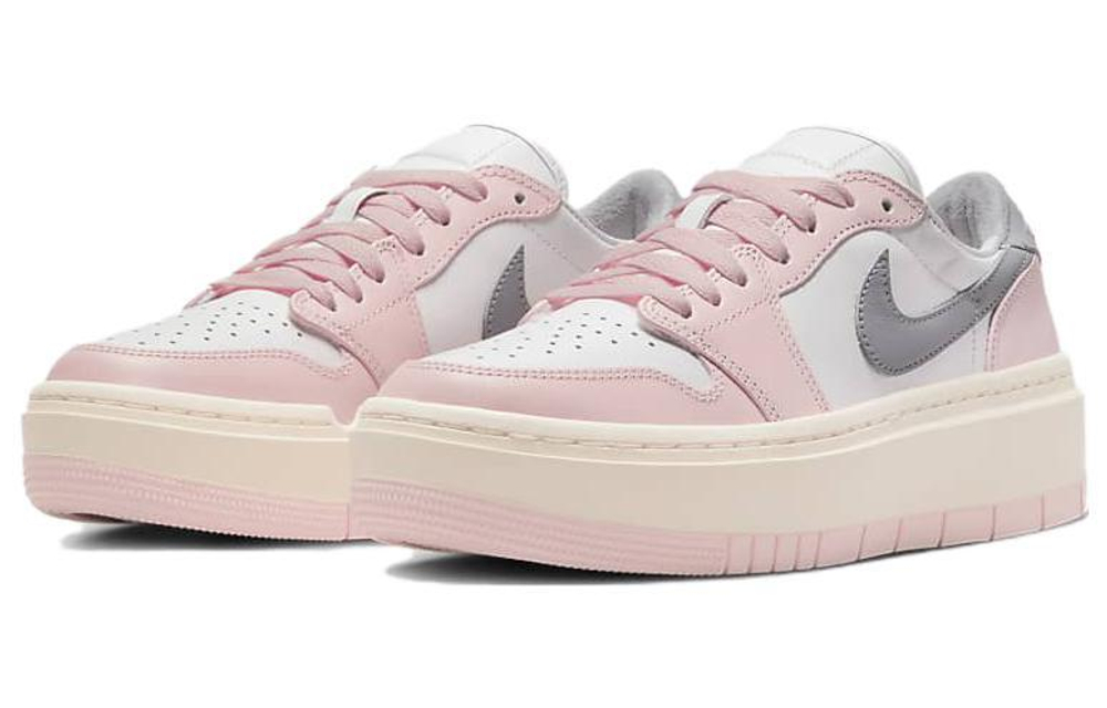 Jordan Air Jordan 1 Elevate Low "Atmosphere" fabric leather thick casual non-slip wear-resistant increased low-cut retro basketball shoes women's pink and white