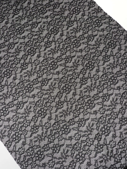 Гипюр эластичный черный ширина 145 см