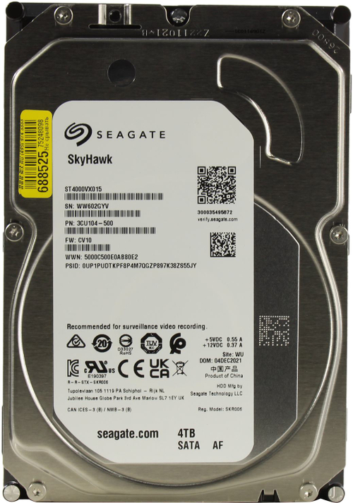 Жесткий диск HDD 4 Tb SATA 6Gb/s Seagate SkyHawk <ST4000VX015> 3.5"