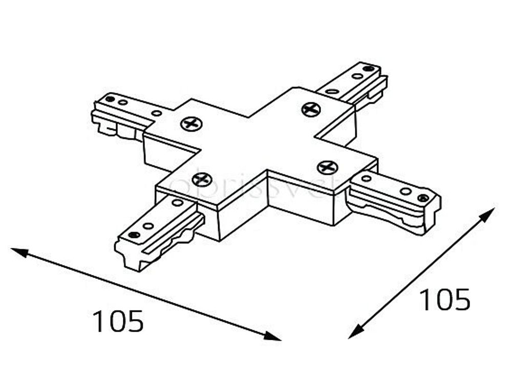 Соединитель X-образный для треков Italline WSO WSO 75 black