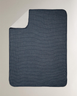Zara Home плед детский из хлопка, синий, в клетку, 90x120 см