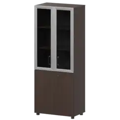 Стеллаж комбинированный с стеклянными фасадами в алюминиевой раме К-934,К-942,К-945,КФ-942,КФ-945 720x420x2000 Приоритет