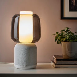 IKEA SYMFONISK  (ИКЕА СЙМФОНИСК)  -  Wi-Fi лампа/колонка, стеклянный рассеиватель, белый/черный
