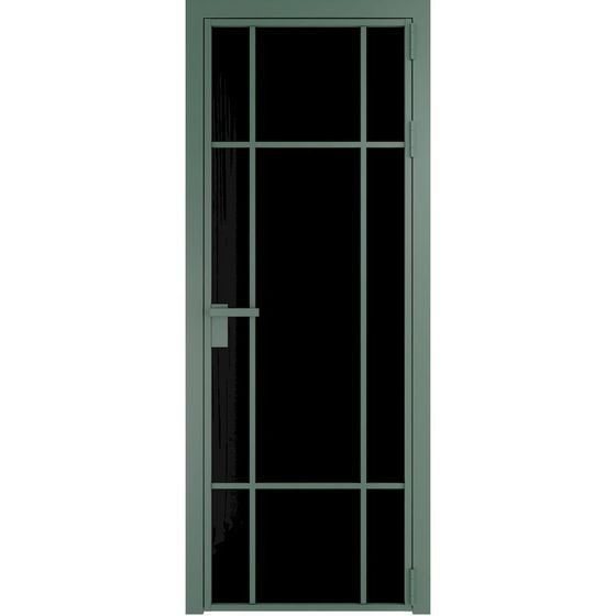 Алюминиевая дверь 8AG зелёный воск остеклённая