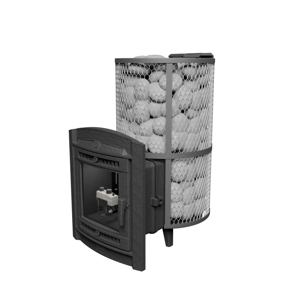 Печь банная «Атмосфера XL» сетка нержавейка с газовой горелкой