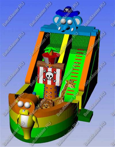 Коммерческий надувной батут "Побег из зоопарка"