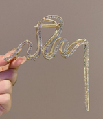 Заколка  Краб" Змея со стразами с подвесками из стразов. Символ мудрости и возрождения. Металл. Крепкая. Усиленная. Цвет "Золото"