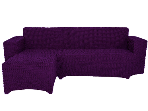 Чехол Модерн на угловой диван с выступом слева, цвет Фиолетовый