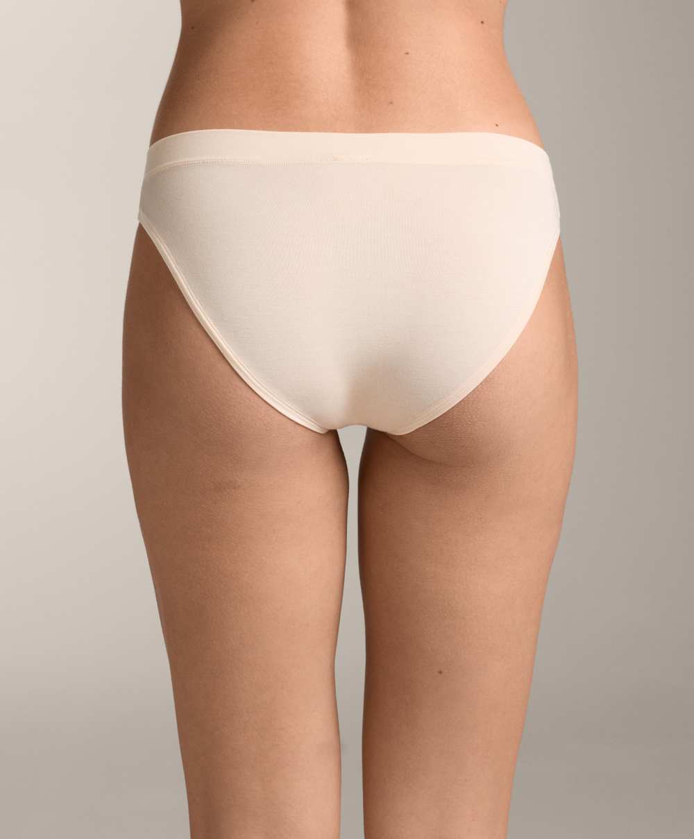 OYSHO Набор из трех трусиков-бразильяно с V-образным вырезом из модальной смеси, кремовый