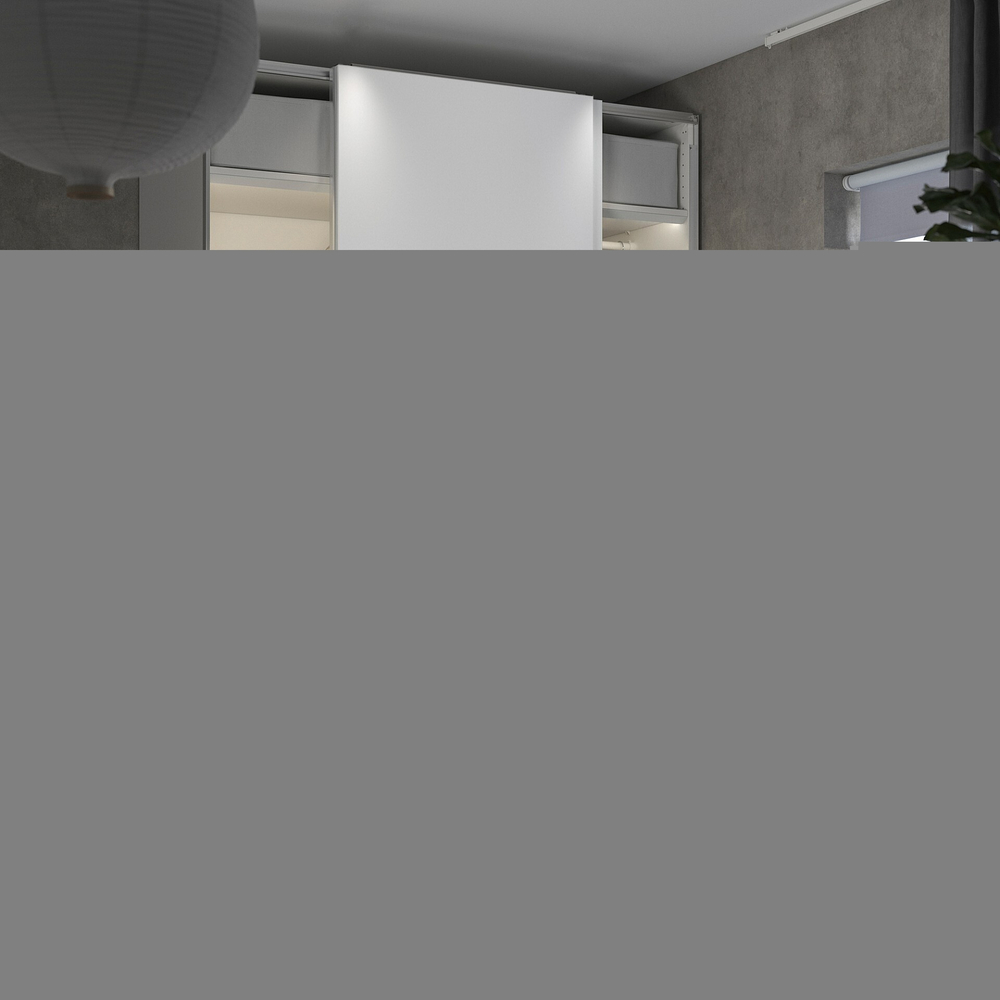 Шкаф-купе PAX HASVIC IKEA комбинация с 4 полками (белый)  240*50*260