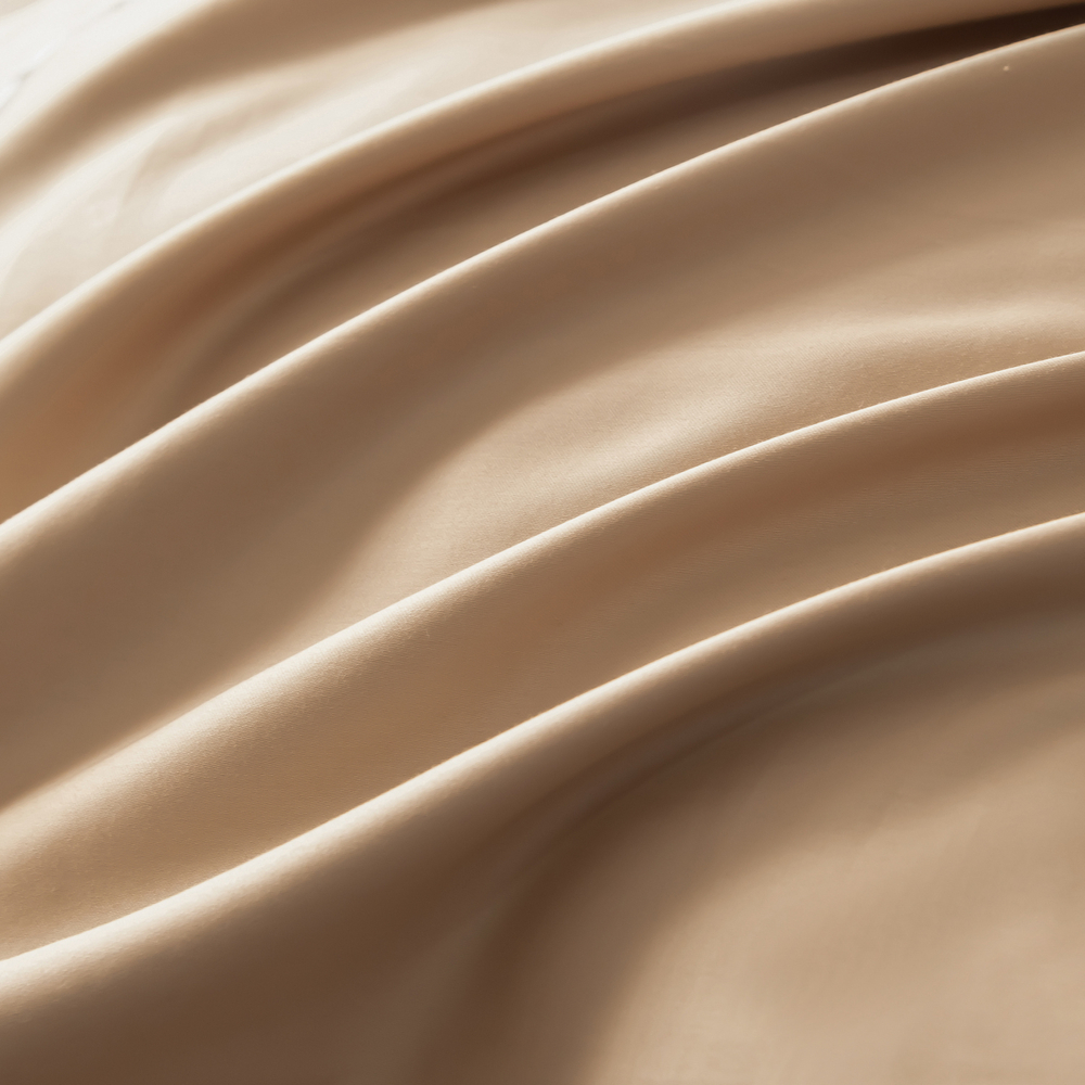 Комплект постельного белья Однотонный Сатин Премиум широкий кант на резинке OCPKR026