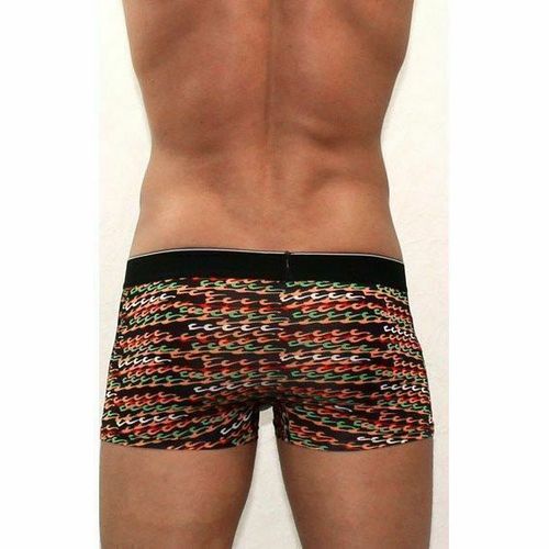 Мужские трусы боксеры черные с оранжевыми узорами Diesel Black