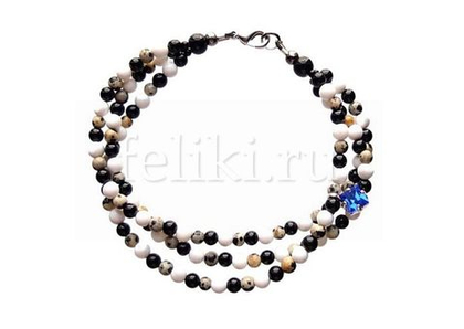 браслет из агата трёхрядный