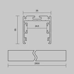 Радиусный профиль 35x35 линейный черный 2.5м Led Strip alm-3535r-b-d-2.5m