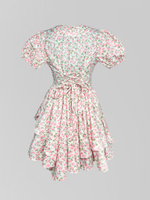 Платье AiZmode 11 короткое в цветок со шнуровкой на спине и пышной юбкой