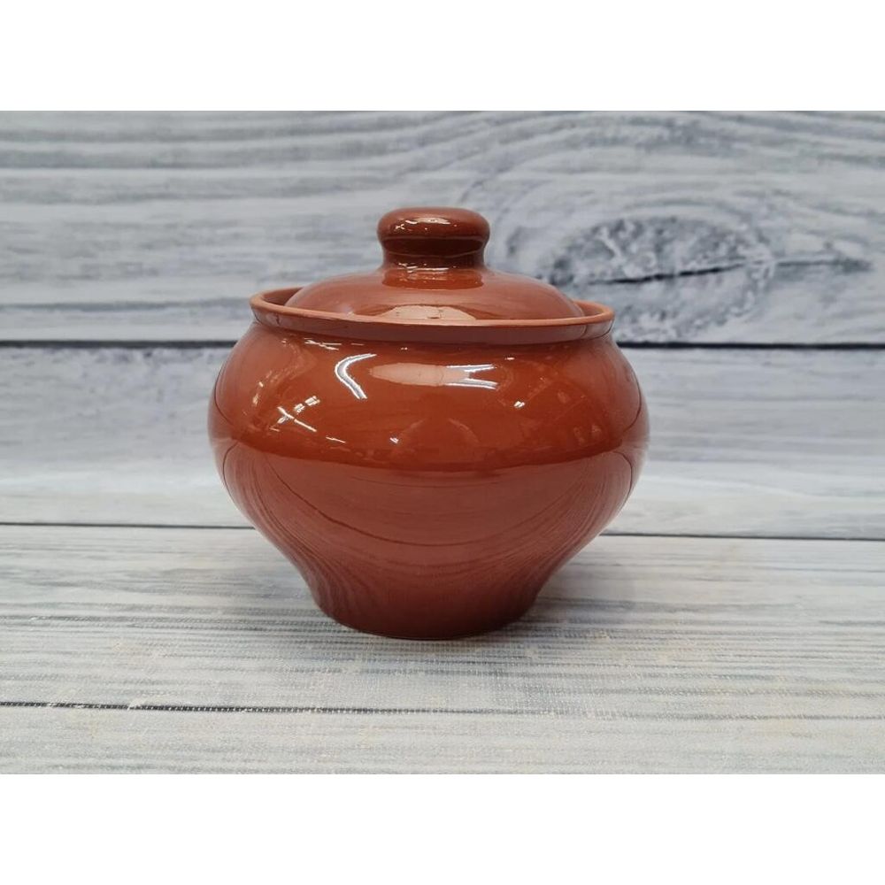 Горшок 600 мл d 10,5 см h10 см с крышкой "Стандарт" керамика ПГ [1]