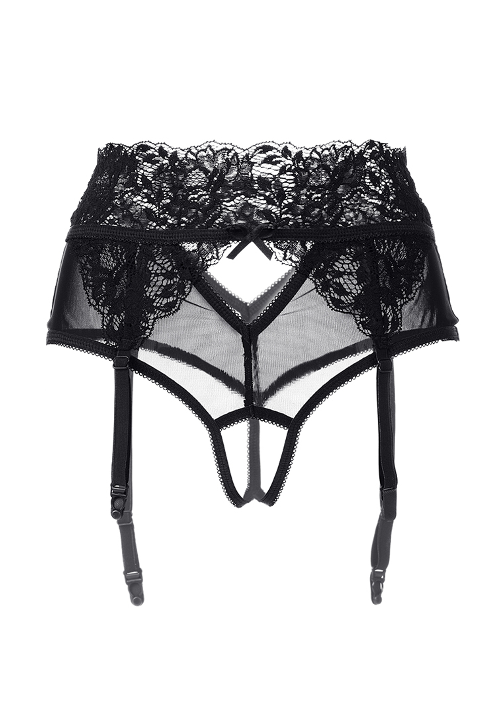 Эротические трусики-пояс Erolanta Lingerie Collection c высокой посадкой черные (46-48)