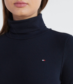 Гольф 5X2 RIB ROLL-NK LS Tommy Hilfiger - темно-синий(WW0WW39826)