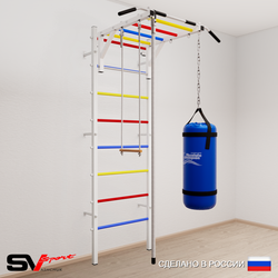 Шведская стенка Sv Sport усиленная 6352 (Турник рукоход/Канат/Трапеция/Цепь/Мешок 22кг)