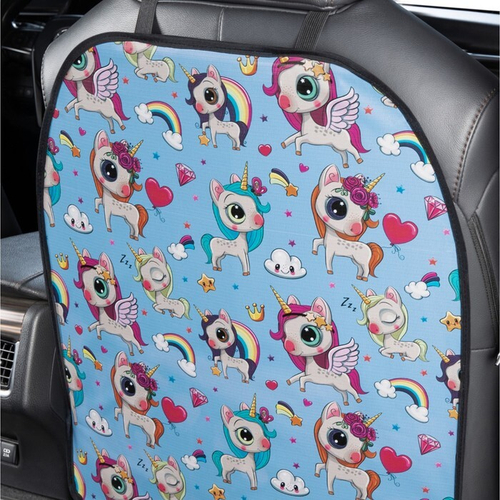 Накидка на спинку сиденья ПВХ Frontlit 60*50см Единороги SKYWAY (S06101026)