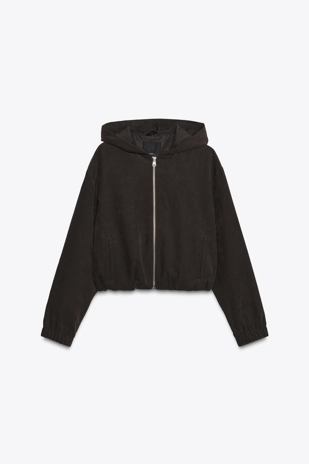 ZARA БОМБЕР С КАПЮШОНОМ, ТЕМНО-КОРИЧНЕВЫЙ