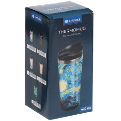 Термокружка нерж сталь, пластик, 0.42 л, Daniks, Кофе, FD-06-3