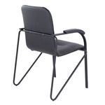 Кресло для приемных и переговорных BRABIX "Samba CF-107", черный каркас, кожзам черный, собранное, 533189