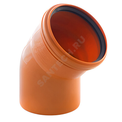 Отвод PP-B коричневый Дн 110х45гр б/нап в/к RTP (РосТурПласт) 36655