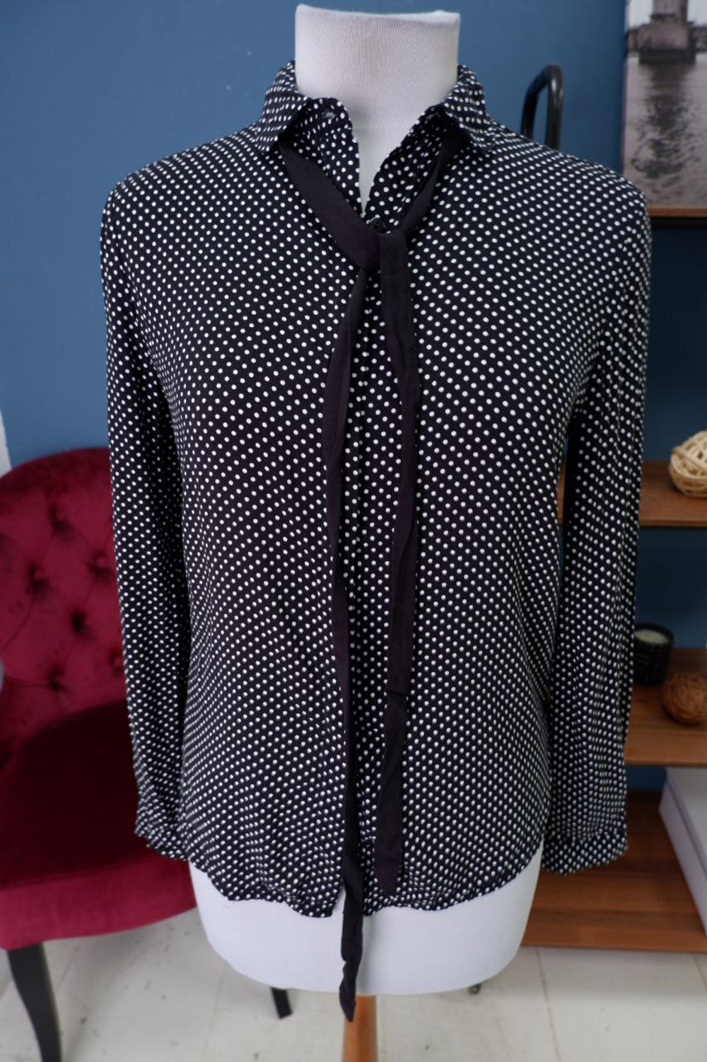 Блузка Oodji в мелкий горох 40 размер