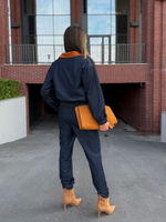 Костюм из джинсы с вставками из вельвета