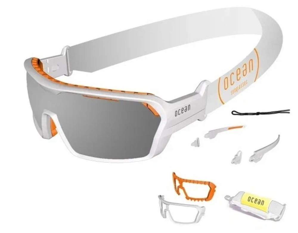 Спортивные очки с диоптриями OCEAN Chameleon Matt White / Revo Grey Polarized lenses