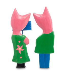 Decor and Gift 28-017 Статуэтки mini КОТ и КОШКА Welcome, цвет-розовый, набор 2 шт.