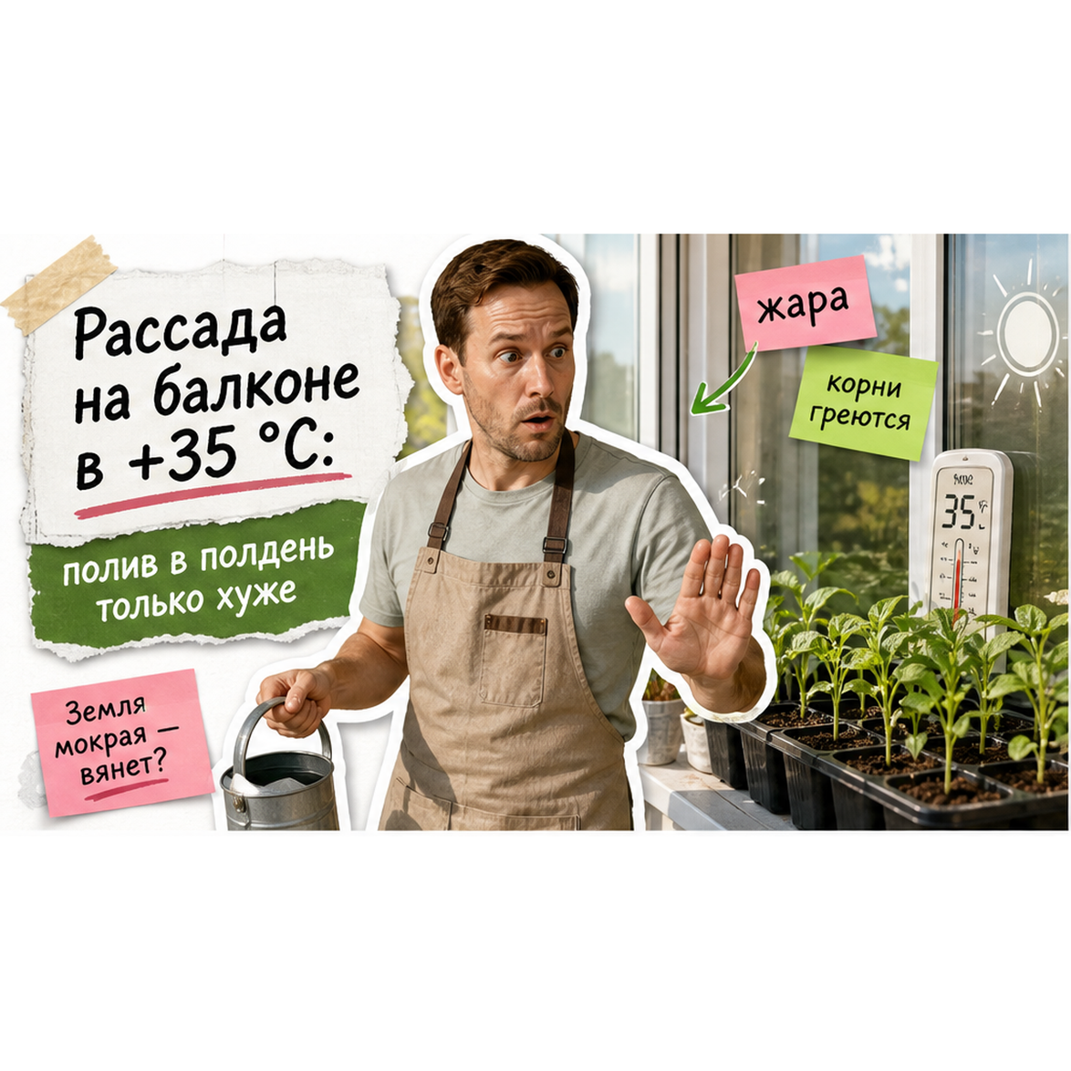 Рассада на балконе летом: как поливать и не перегреть в жару