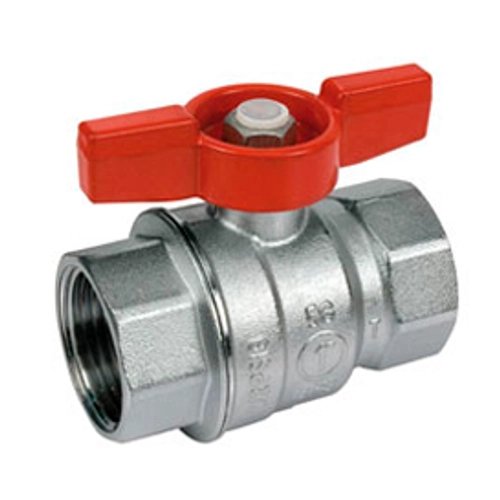 Шаровой кран Giacomini R851 3/4, ВВ, ручка-бабочка красная, хромированный R851X024