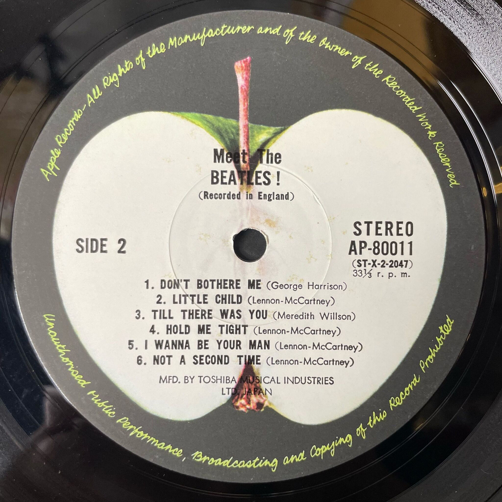 Винтажная виниловая пластинка LP Meet The Beatles (Japan 1974) (No Obi) I Saw Her Standing There