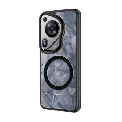 Чехол с Магсейф для Huawei Pura 70 Ultra прозрачный матовый с черным бортом WLONS