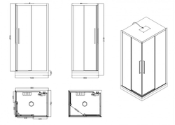 Кабина душевая Esbano (Эсбано) ESM-108CKR L, с низким поддоном, 100х80х215