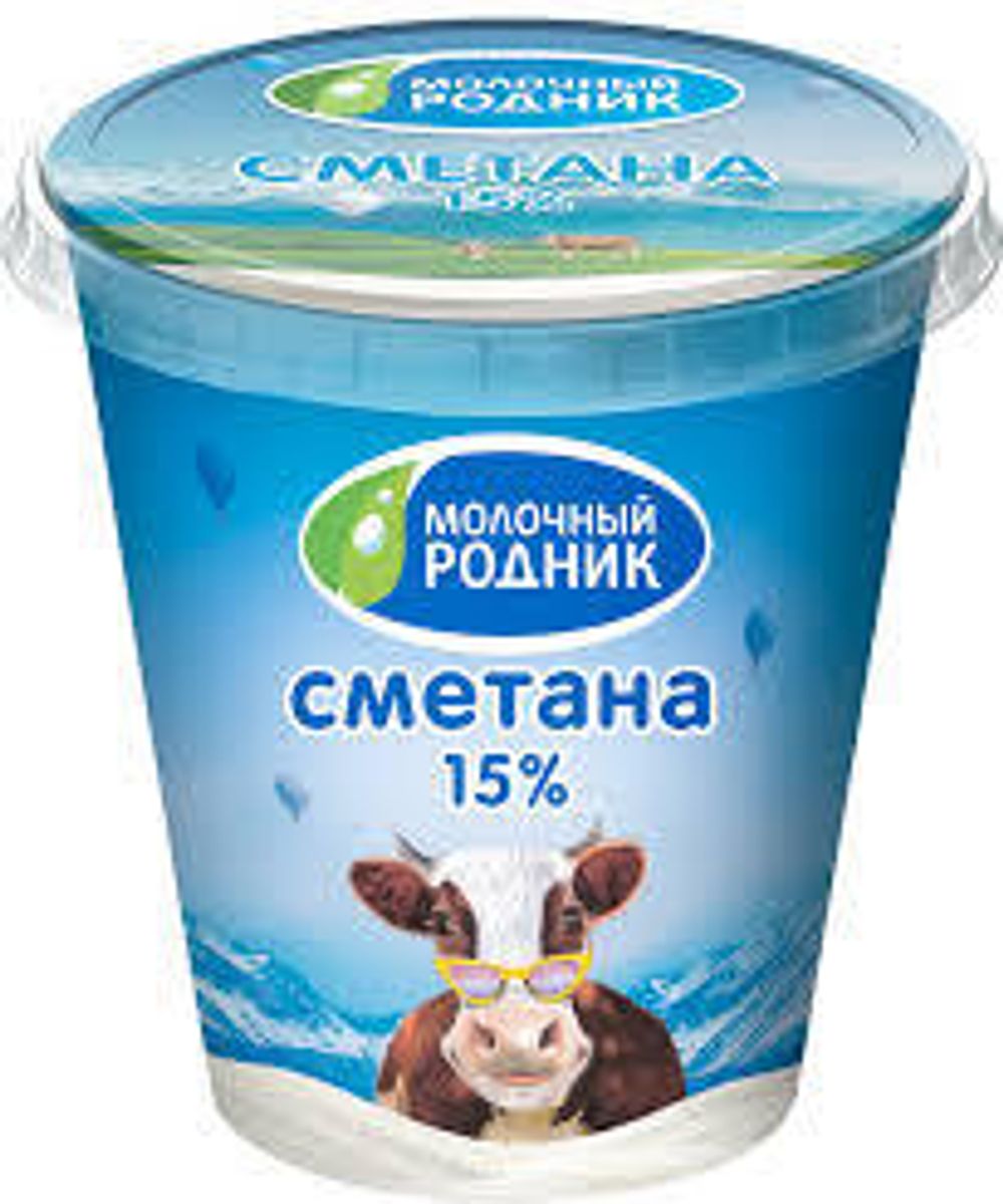 Сметана "Молочный Родник" 15% 300г