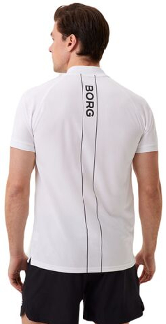Мужское теннисное поло Björn Borg Ace Performance Zip Polo - белый