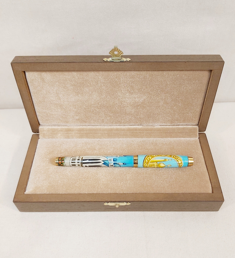 Ручка  с ручной росписью Палех "Мечеть"