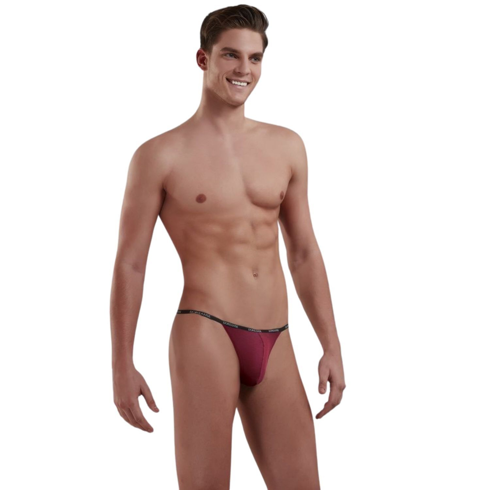 Трусики-стринги из микромодала в рубчик Doreanse Ribbed Modal (Размер: XL) (Цвет: бордовый)