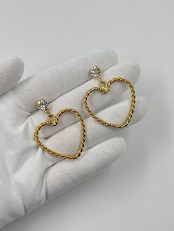 Серьги с подвесками в виде сердец