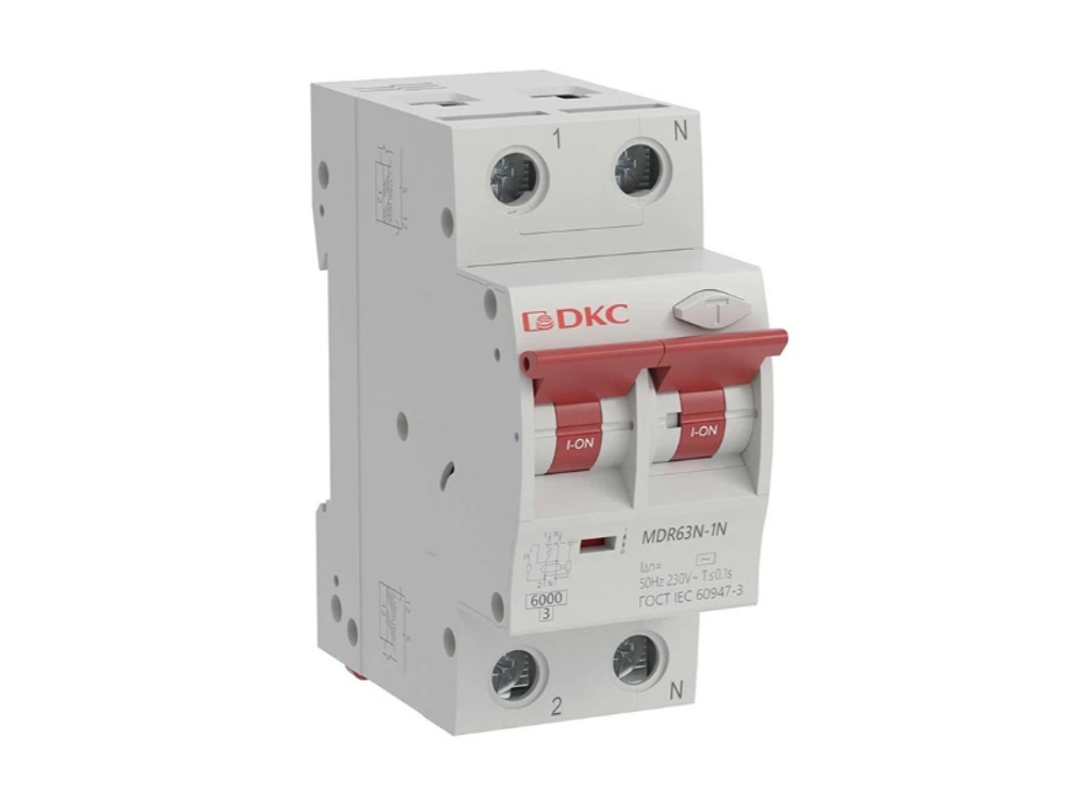 Автомат дифференциальный DKC Yon Max 10А 1P+N тип A 30 мА 6 кА (MDR63N-1N2C10-A)
