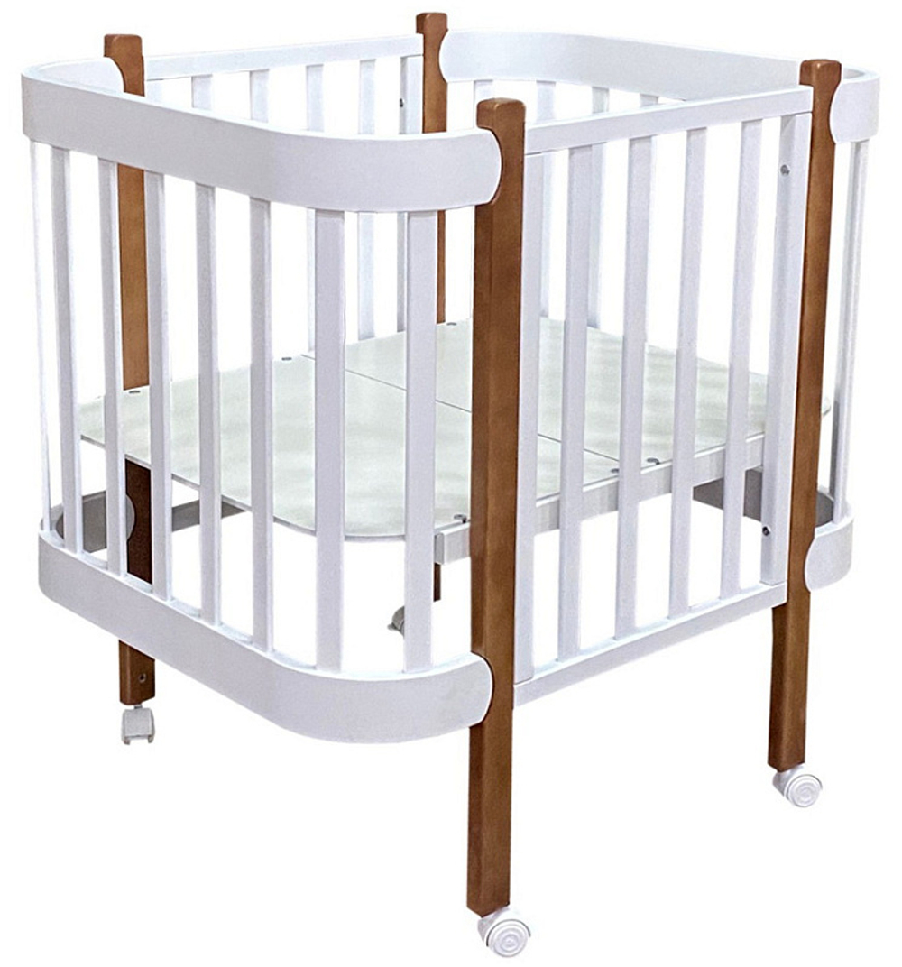 Детская кроватка Антел Solnyshko продольный маятник 3 в 1 белый-бук