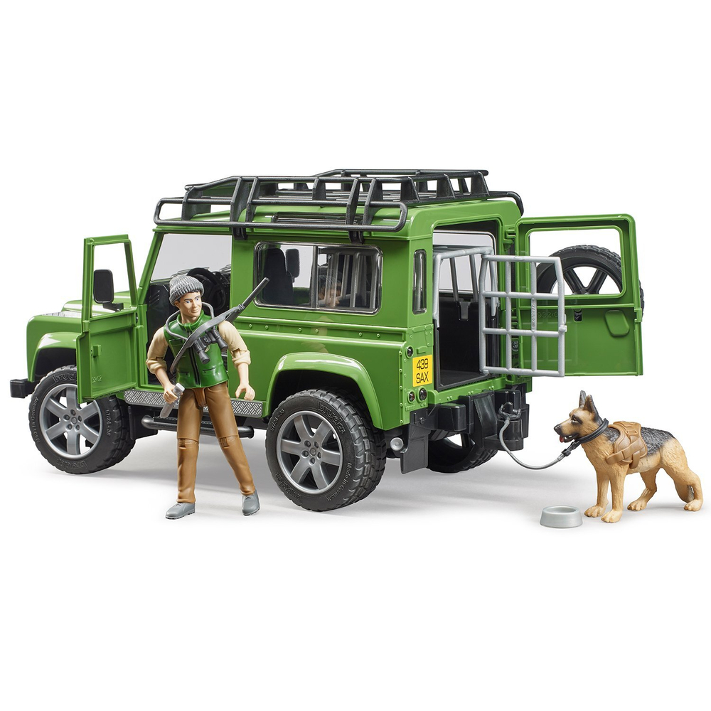 Внедорожник  Land Rover Defender с фигуркой и собакой