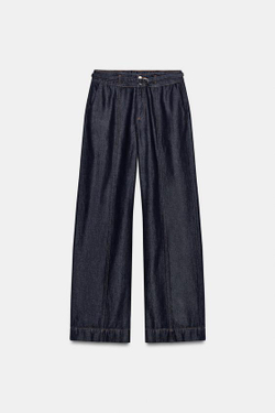 ZARA ДЖИНСЫ BOOTCUT Z1975 С ВЫСОКОЙ ПОСАДКОЙ И ПОЯСОМ, СИНИЙ