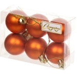 Новогодние шары 4 см (набор 6 шт) «Матовый», янтарь
