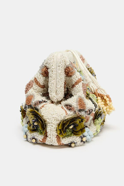 ZARA КЛАТЧ С УЗОРОМ И БУСИНАМИ, РАЗНОЦВЕТНЫЙ